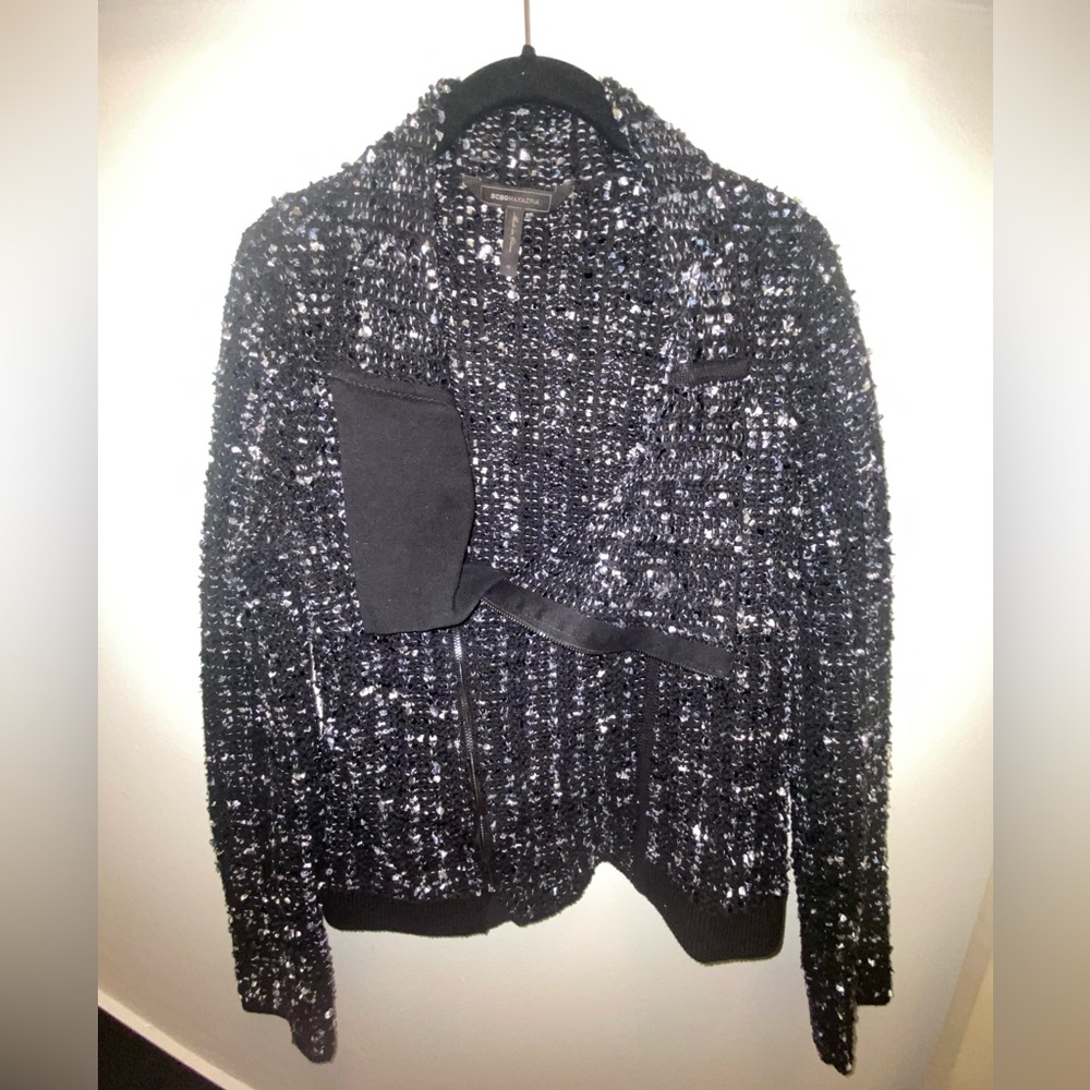 BCBG MAXAZRIA tweed cropped blazer SIZE M